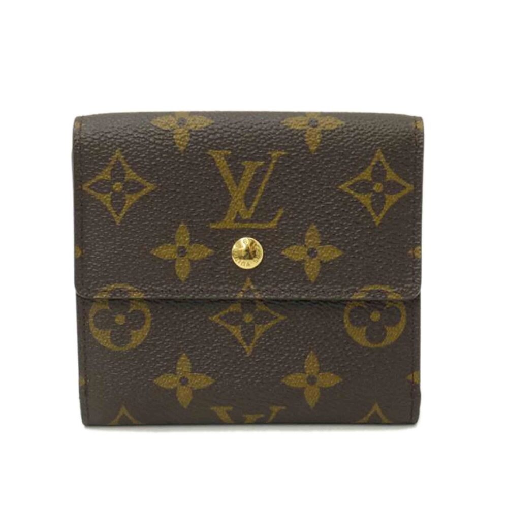 Louis Vuitton Portefeuille Elise Monogram Wallet Canvas Leather Brown